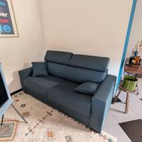 Divano letto 3 posti blu