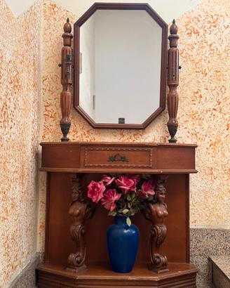 Mobile barocco con specchio ottagonale vintage