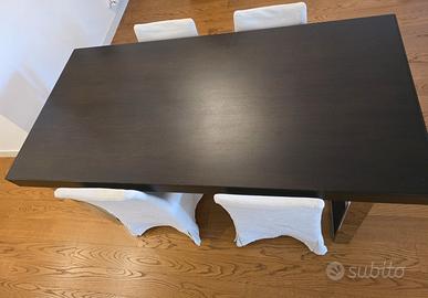 Tavolo da pranzo allungabile + 4 sedie sfoderabili