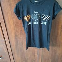 maglia nera manica corta "Talco "