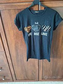 maglia nera manica corta "Talco "