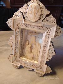  teca antica con presepe di madreperla 27 x 17 cm