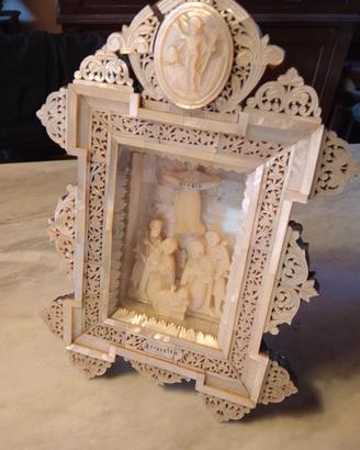  teca antica con presepe di madreperla 27 x 17 cm