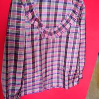 Camicetta sartoriale con volant a quadri vintage