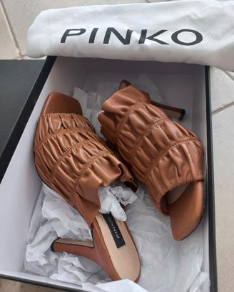 Pinko 275€, ciabatte sabot tacco beige 37