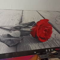 Quadro con rosa rossa e Swarovski