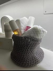 Cestino porta asciugamani crochet