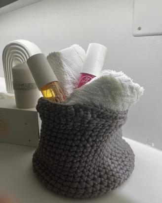 Cestino porta asciugamani crochet