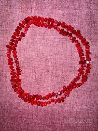 Collana di corallo bambù tinto