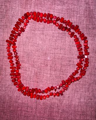 Collana di corallo bambù tinto