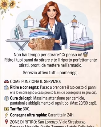 Servizio Stiro – Ritiro e Consegna a Domicilio 🧺✨