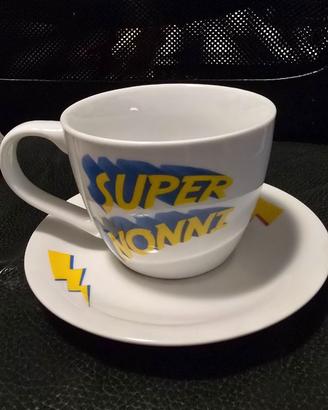 Tazza dono per i nonni con piattino NUOVA
