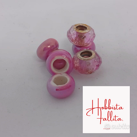 Distanziatori rosa in vetro e ceramica 7 pezzi