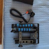 spallaccio video, custodia  e prolunga flash