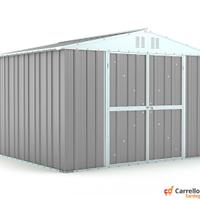 Box capanno giardino Acciaio 327x269 grigio chiaro