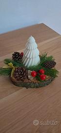 Decorazione Natalizia Artigianale su Base di Legno