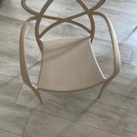 Set 4 sedie beige polipropilene