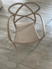 Set 4 sedie beige polipropilene