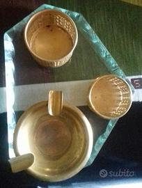 Set da fumo vetri molati verde Nilo Fontana Arte