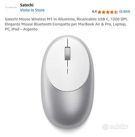 Mouse Wireless Satechi M1 Alluminio Argento
