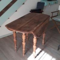 tavola rotonda a bandiera allungabile legno noce 