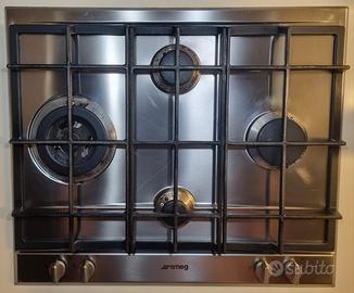 Piano cottura a gas SMEG in acciaio inox 4 fuochi