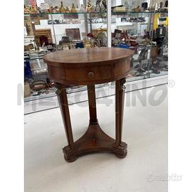 TAVOLINO STILE IMPERO TESTINE SFINGE IN OTTONE