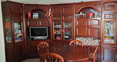 Parete attrezzata in ciliegio sala da pranzo 