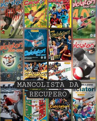 Mancolista da recupero Calciatori Panini