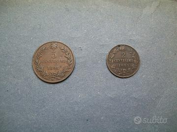 2 e 5 centesimi 1895 MONETE RARE