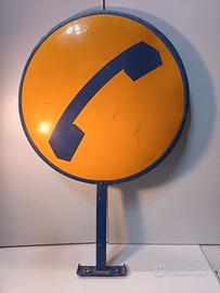 Insegna telefono pubblico vintage  anni 70