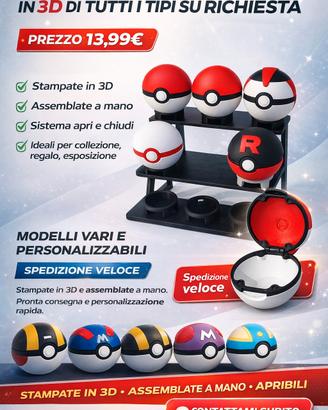 Poké Ball apribili stampate in 3D – personalizzabi