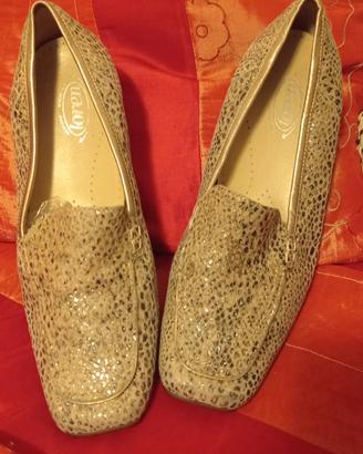 Mocassini Loren dorati