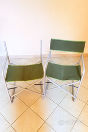 2 Sedie da regista pieghevoli in alluminio da camp