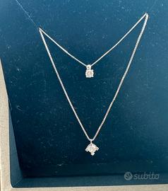 collane punto luce diamante 0,23 e 0,35 ct F Color
