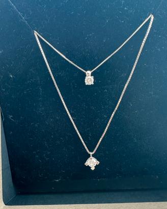 collane punto luce diamante 0,23 e 0,35 ct F Color