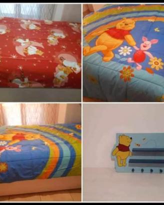 set cameretta: piumone, coperta in cotone  mensola