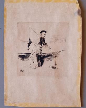 Acquaforte Félicien Rops "L'Épreuve" Originale