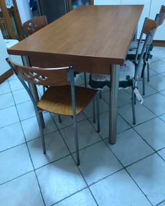 Tavolo 6 posti allungabile + 6 sedie legno ferro