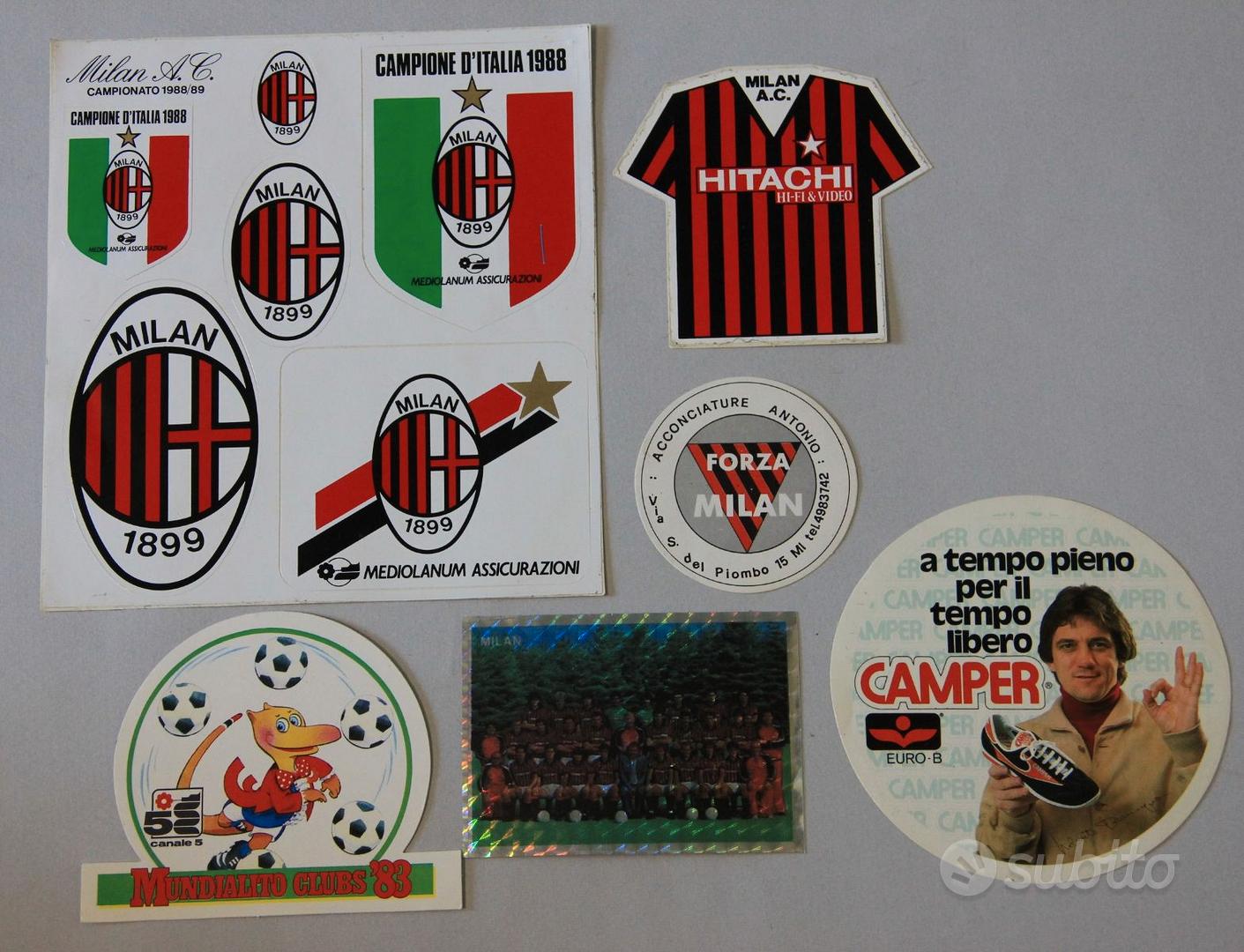 Milan calcio adesivi lotto vintage anni 80 - Collezionismo In vendita a  Monza e della Brianza