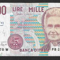 Italia - banconota circolata da 1000 Lire B - 1991