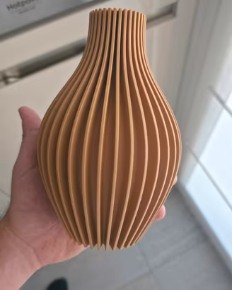 Vaso decorativo moderno a coste - 3D