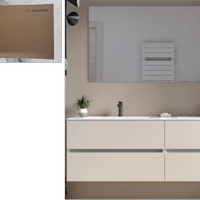 MOBILE SOSPESO CON DOPPIO LAVABO INTEGRATO