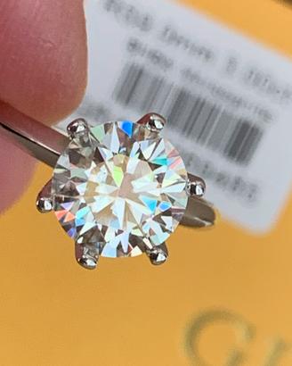 Anello argento e 3 ct moissanite