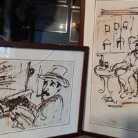 quadri : coppia schizzi&dipinti G.Puccini 