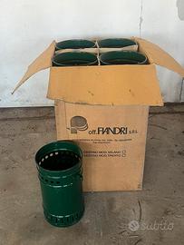 STOCK ARREDO ESTERNI - 9 Cestini in metallo nuovi
