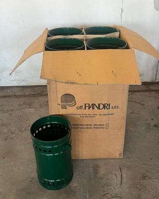 STOCK ARREDO ESTERNI - 9 Cestini in metallo nuovi