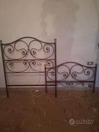 letto in ferro battuto con rete