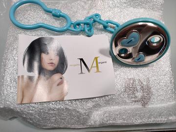 Porta ciuccio argento/azzurro