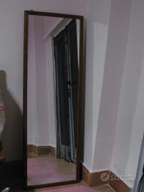 specchio a muro rettangolare cornice in legno